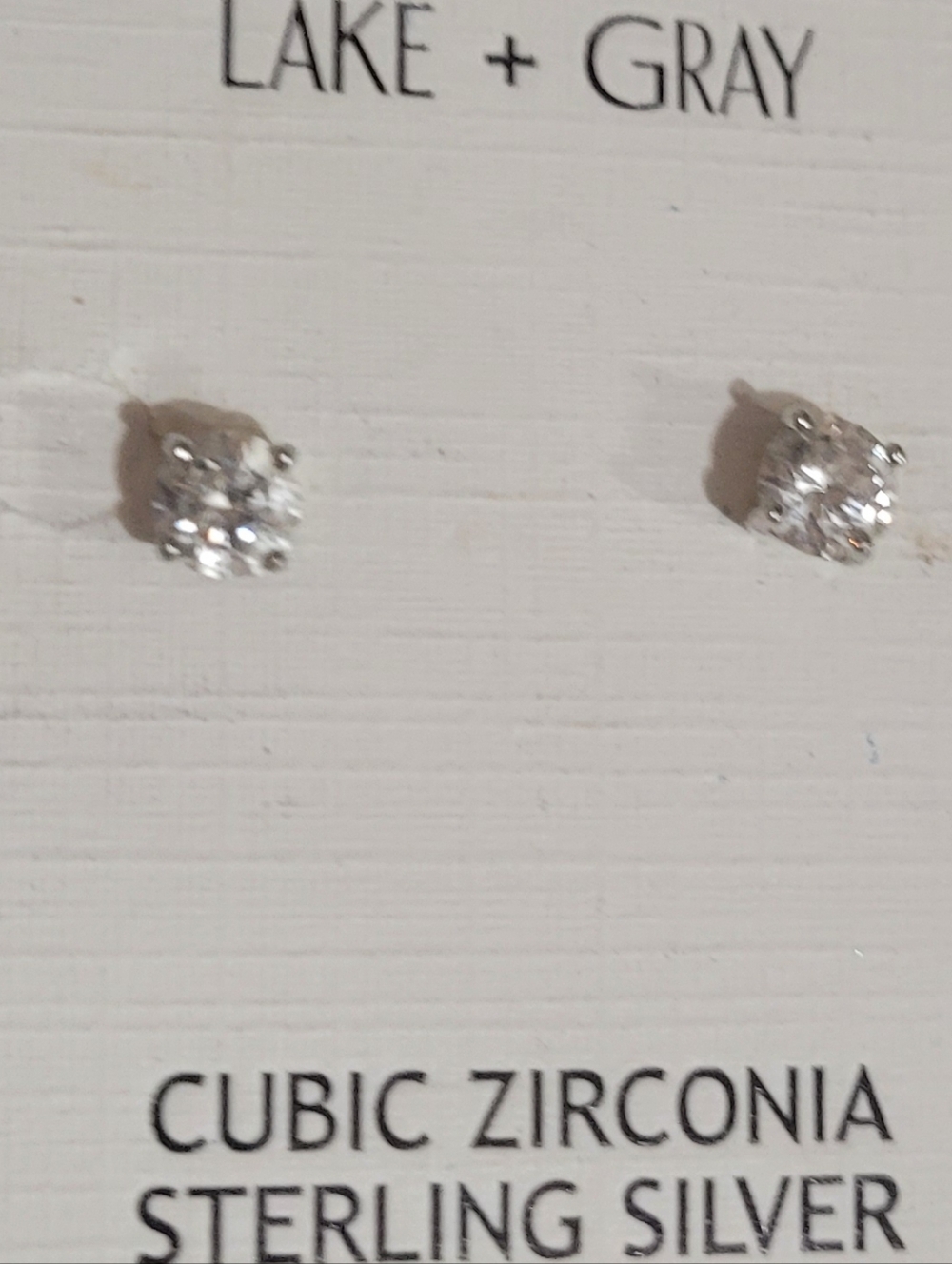 Sterling Silver Cubic Zirconia Stud Earrings - Clear